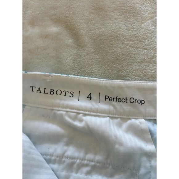 Talbots Womens Pants Sze 4 Aquamarine Perfect Crop Twill Stretchy Preppy Coastal - Picture 13 of 13